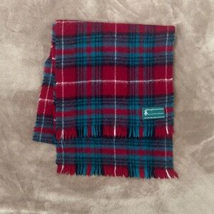 Unbranded Red & Teal Plaid Wool Scarf